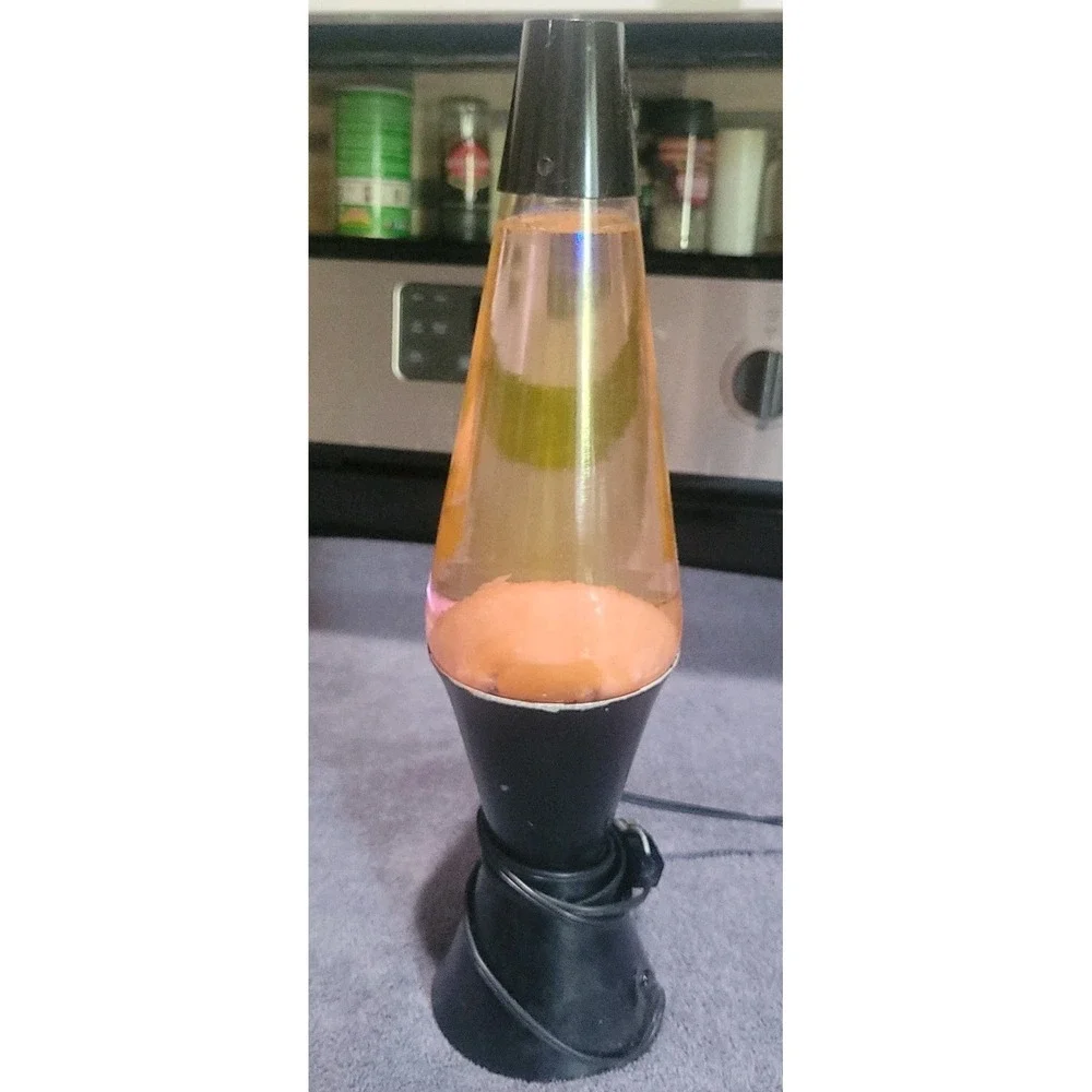 Vintage 90s Lava Lite Lamp Orange Wax Liquid Lava Lamp
